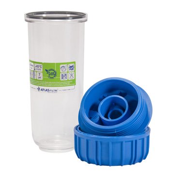 Фильтр-колба Atlas Filtri PLUS 3P 1'' (латунь) 10'' (senior) BFO SX TS 45°C 8bar KIT ZA121T640 - фото