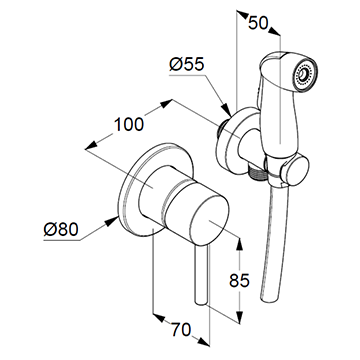 Гигиенический набор Kludi BOZZ 389990576 - фото