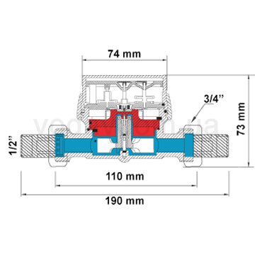 Квартирний лічильник холодної води BMeters GSD8 ХВ 1/2'' - фото