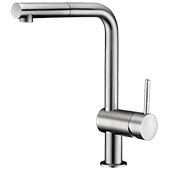 Смеситель для кухни с выдвижным душем Imprese Lotta (55403-SS) - фото
