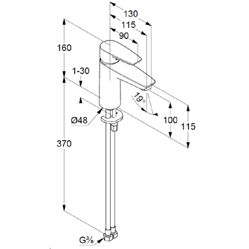 Змішувач для умивальника Kludi Pure&Solid 100 DN 15 342920575 - фото