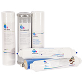 Полный набор картриджей Leader для обратного осмоса с минерализатором (мембрана 75GPD) - фото