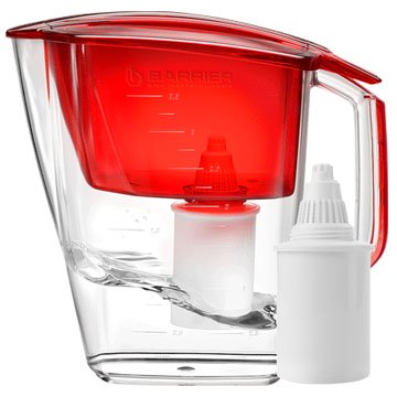 Фільтр глечик Бар'єр Гранд червоний (глечик + 2 картриджа) - фото