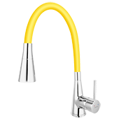 Смеситель для кухни FERRO ZUMBA II BZA42С (желтый) (гибкий излив) - фото