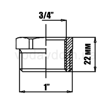 Муфта редукционная General Fittings 1''НР-3/4''ВР футорка хром - фото