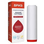 Картридж комплексної дії БРИЗ Євролюкс Ø70x250мм 45°C (очищення від хлору, органічних забруднень та пом'якшення) - фото
