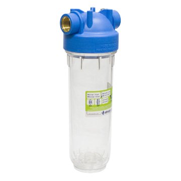 Фильтр-колба Atlas Filtri DP MONO TS (прозр.)  Ø1/2'' OT (латунь) 10'' 45°C 8bar KIT RA1280501 - фото