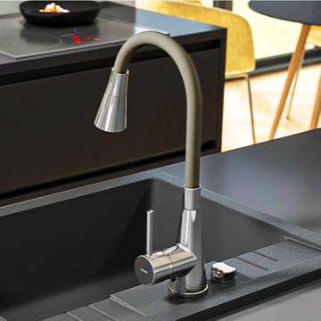 Змішувач для кухні FERRO ZUMBA II BZA42P (бежевий) (гнучкий вилив) - фото