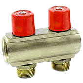 Коллектор с вентилями Bianchi 232E06050A 1''x3/4'' с 2 выходами - фото