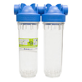 Фильтр-колба Atlas Filtri DP DUO TS (прозр.) Ø1/2'' OT (латунь) 10'' 45°C 8bar KIT ZA3100680 - фото