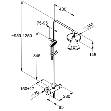 Душова система з термостатом Kludi A-QA Dual 6609505-00 - фото