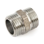 Ниппель латунный General Fittings 1'' НР-НР хром - фото