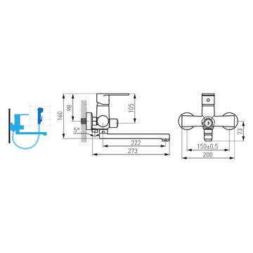 Смеситель для ванной FERRO ALGEO BAG3A - фото