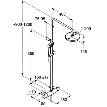 Душова система з термостатом Kludi Logo Dual 1S 6809505-00 - фото