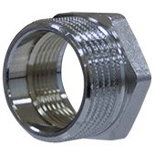 Муфта редукционная General Fittings 1''НР-3/4''ВР футорка хром - фото