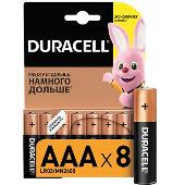 Щелочные батарейки Duracell Basic AAA (LR03) MN2400 8шт - фото