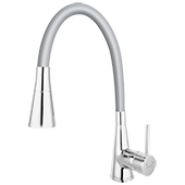 Смеситель для кухни FERRO ZUMBA II BZA42S (серебристый) (гибкий излив) - фото