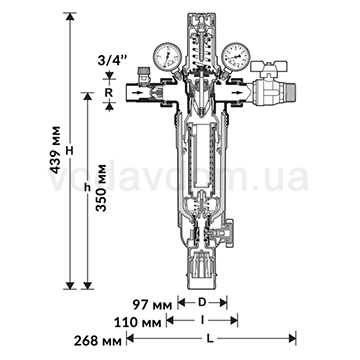 Магістральний фільтр Resideo (Honeywell) HS10S-3/4AA (100 мкм) - фото