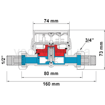 Квартирний лічильник горячої води BMeters GSD8 80 ГВ 1/2'' - фото