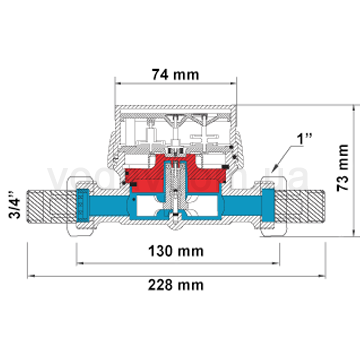 Квартирний лічильник горячої води BMeters GSD8 130 ГВ 3/4'' - фото