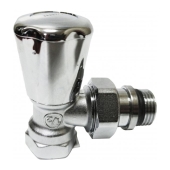 Клапан радиатора угловой Caleffi 411422 с вентилем хром 1/2'' - фото