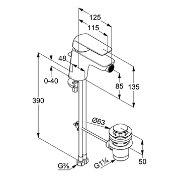 Змішувач для біде Kludi Ameo 412160575 - фото