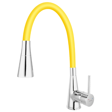Смеситель для кухни FERRO ZUMBA II BZA42С (желтый) (гибкий излив) - фото