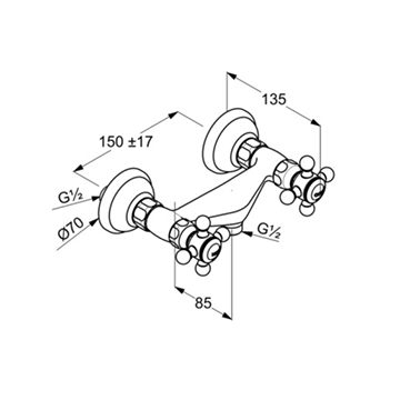 Смеситель для душа (настенный) Kludi Adlon 516104520 - фото