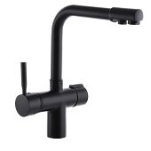 Смеситель для кухни Haiba HANS 021 с выходом для питьевой воды (черный) (HB0820) - фото