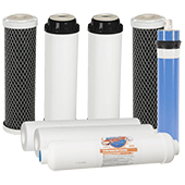 Полный комплект картриджей Aquafilter 104 Plus (1-2-3-4-5) для обратного осмоса - фото