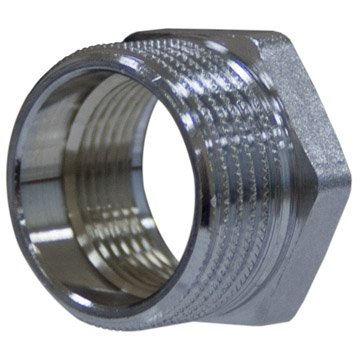 Муфта редукционная General Fittings 1''НР-3/4''ВР футорка хром - фото