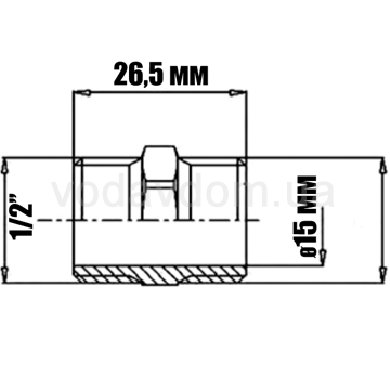 Ніпель латунний хромований General Fitings 1/2'' ЗР-ЗР - фото