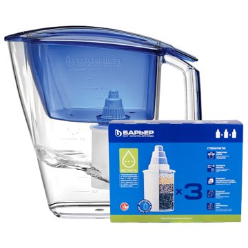 Фильтр-кувшин Барьер Гранд синий (кувшин + 4 картриджа) - фото