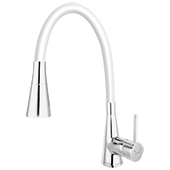 Смеситель для кухни FERRO ZUMBA II BZA42W (белый) (гибкий излив) - фото