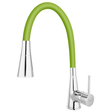 Смеситель для кухни FERRO ZUMBA II BZA42G (зеленый) (гибкий излив) - фото