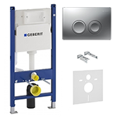 Инсталляция для подвесных унитазов Geberit Duofix с клавишей Delta 21 (458.126.00.1 + 115.125.21.1) - фото