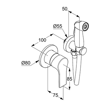 Гигиенический набор Kludi ZENTA SL 489990565 - фото