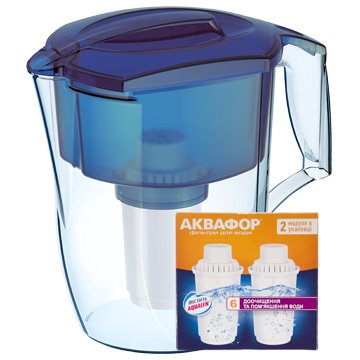 Фільтр-глечик Аквафор Океан А5 синій (глечик + 3 картриджа) - фото