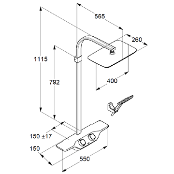 Душова система з термостатом Kludi Cockpit Discovery 8020091-00 - фото