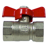 Кран с внутренней резьбой и бабочкой IVR 1/2'' ВВ PN25 (арт.52) - фото