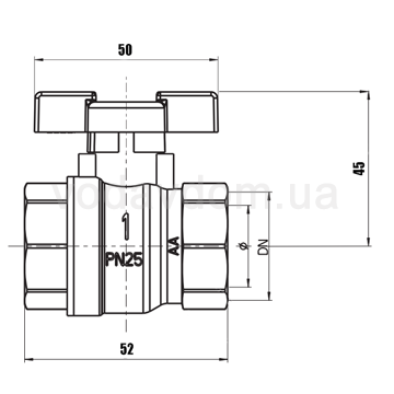 Кран кульовий IVR 3/4'' ВВ Evermid Plus 918/А (арт38) - фото