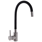 Смеситель для кухни Mixxus SUS 011 (SS2798) (черный) (гибкий излив) - фото