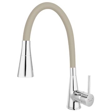Змішувач для кухні FERRO ZUMBA II BZA42P (бежевий) (гнучкий вилив) - фото