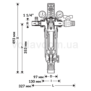 Магістральний фільтр Resideo (Honeywell) HS10S-1 1/4AA (100 мкм) - фото