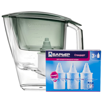 Фильтр-кувшин Барьер Гранд зеленый (кувшин + 4 картриджа) - фото