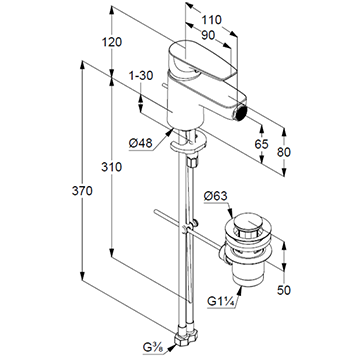 Смеситель для биде Kludi Pure&Solid 342160575 - фото