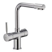 Смеситель для кухни Haiba HANS 021 с выходом для питьевой воды (цвет – нерж сталь) (HB3914) - фото