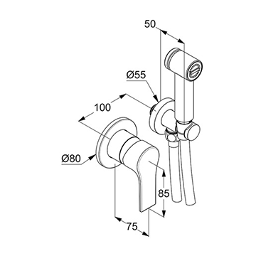 Гигиенический набор Kludi ZENTA SL 489980565 - фото