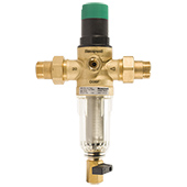 Промывной фильтр с редуктором Resideo (Honeywell) FK06-1AA DN25 100мкм 40°C 16bar (очистка от механических примесей) - фото