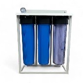 Магистральный фильтр на станине Aqualite TRIO 20BB G1'' (латунь) 45°C 8bar (с картриджами) - фото